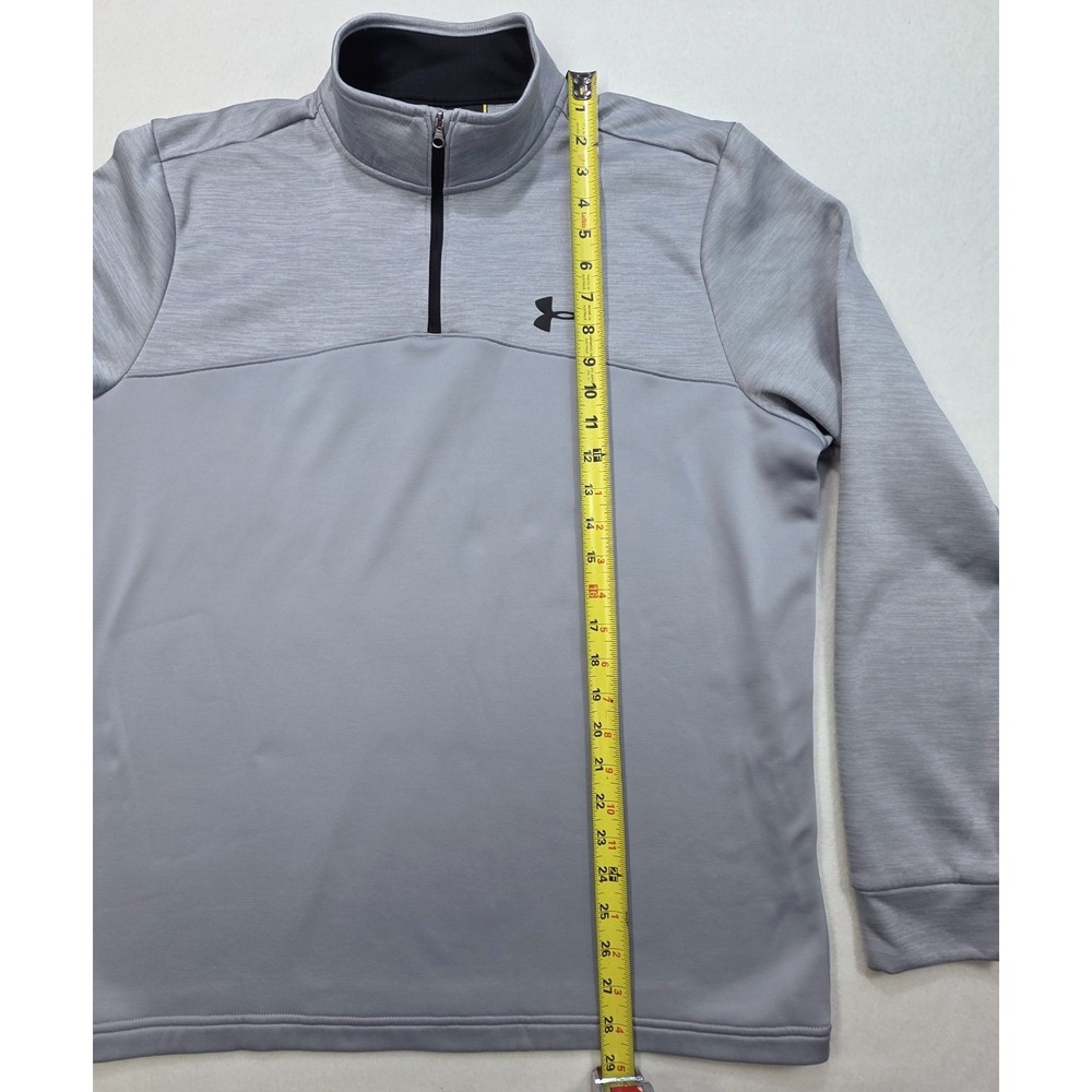 Under Armour Pullover‎ Mens L Black Gray 1/4 Zip Jacket Sweater ColdGear - Picture 6 of 10
